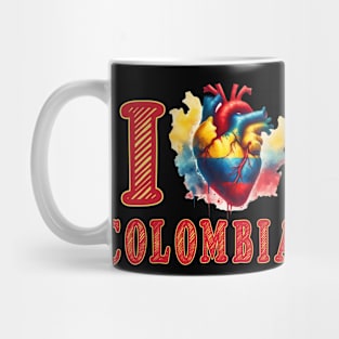 I love Colombia Heart Flag Mug